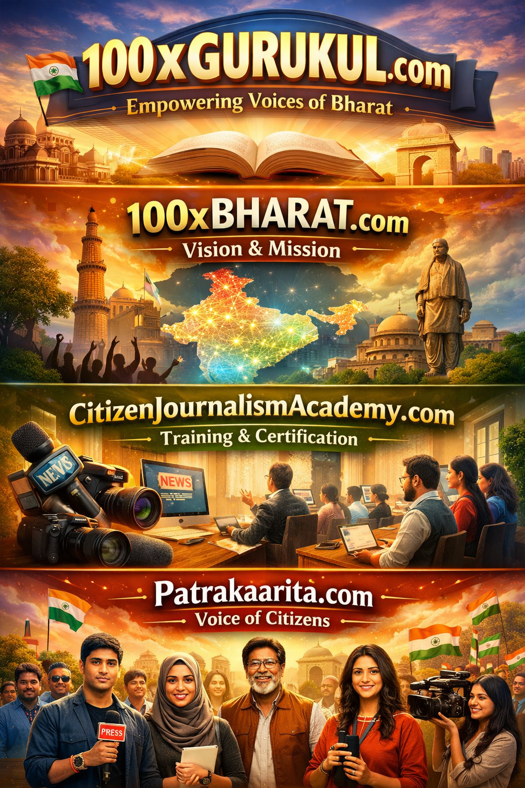 The 100x BHARAT Mission Movement and Citizen Centred Social Projects