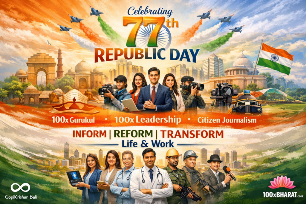 happy 77th republic day celebration 100xbharat mission